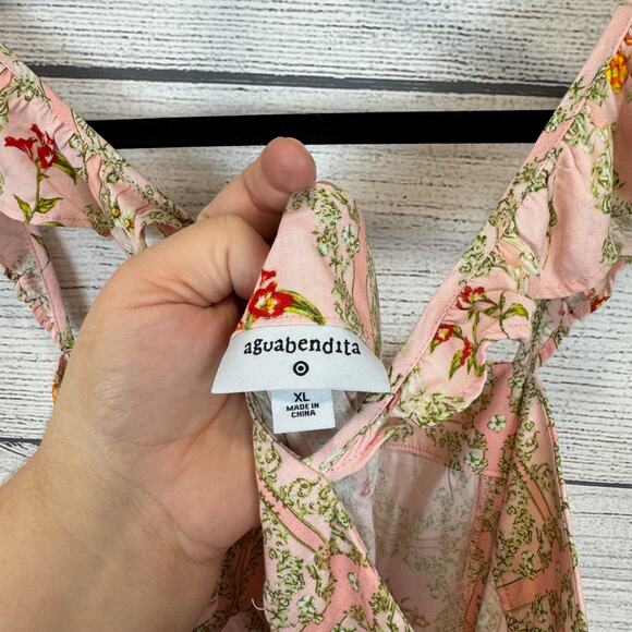 Aqua Bendita For Target Women's Pink Floral Sleeveless Mini Dress Size XL - Picture 7 of 9